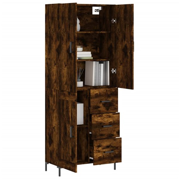 vidaXL Skř&iacute;ň highboard kouřov&yacute; dub 69,5 x 34 x 180 cm kompozitn&iacute; dřevo