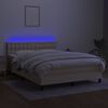 vidaXL Box spring postel s matrac&iacute; a LED kr&eacute;mov&aacute; 140x200 cm textil