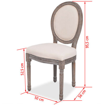 vidaXL Jídelní židle 2 ks krémové textil
