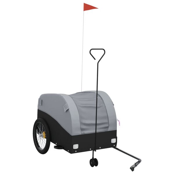 vidaXL Vozík za kolo černý a šedý 45 kg železo