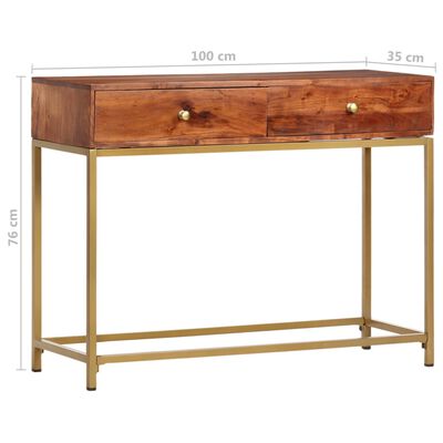 vidaXL Konzolový stolek 100 x 35 x 76 cm masivní akáciové dřevo