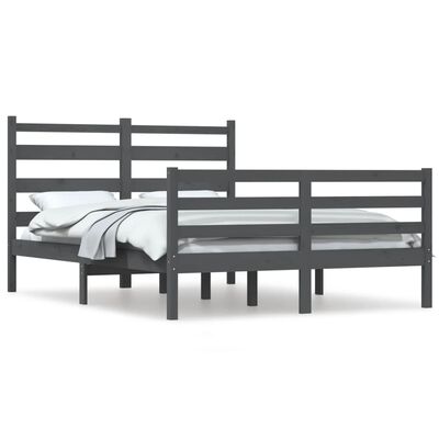 vidaXL Rám postele masivní borovice 160 x 200 cm šedý