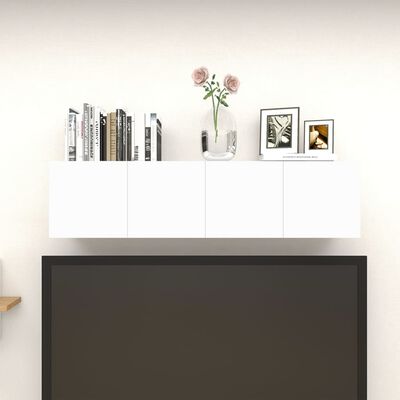 vidaXL Nástěnné TV skříňky 4 ks bílé s vysokým leskem 30,5x30x30 cm