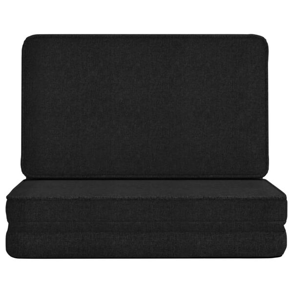 vidaXL Skládací lenoška na podlahu černá textil