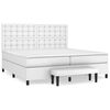 vidaXL Box spring postel s matrac&iacute; b&iacute;l&aacute; 200x200 cm uměl&aacute; kůže