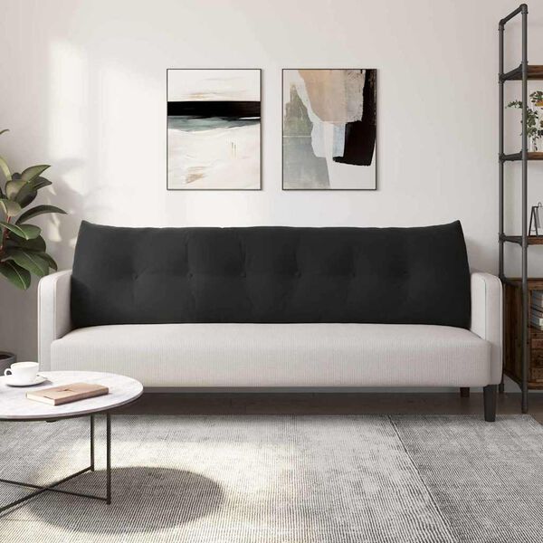 vidaXL Pol&scaron;t&aacute;ř na z&aacute;da Čern&aacute; 180 x 24 x 50 cm samet