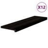 vidaXL N&aacute;&scaron;lapy na schody 12 ks hnědo-čern&eacute; 90x30x2 cm masivn&iacute; dub