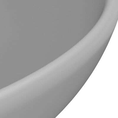 vidaXL Luxusní umyvadlo kulaté matné světle šedé 32,5x14 cm keramické
