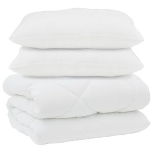 vidaXL Duvet s pol&scaron;t&aacute;ři s pol&scaron;t&aacute;řem 3 pcs B&iacute;l&aacute; Mikrovl&aacute;kno a peř&iacute;