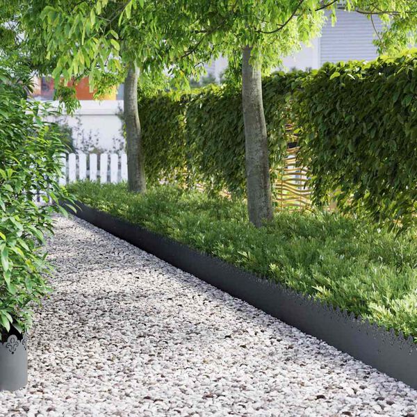 vidaXL Obrubníky trávníku 10 pcs Antracit 103 x 0,05 x 22 cm Ocel