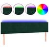 vidaXL Čelo postele s LED tmavě zelen&eacute; 180x5x78/88 cm samet