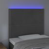 vidaXL Čelo postele s LED tmavě &scaron;ed&eacute; 100x5x118/128 cm samet