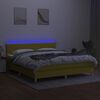 vidaXL Box spring postel s matrac&iacute; a LED zelen&aacute; 180x200 cm textil