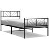 vidaXL Kovov&yacute; r&aacute;m postele s hlavov&yacute;m a nožn&iacute;m čelem čern&yacute; 80 x 200 cm