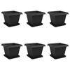vidaXL Květin&aacute;če 6 pcs Čern&aacute; 38 x 38 x 30 cm Plast