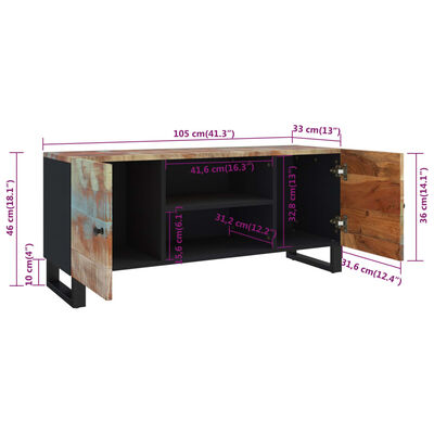 vidaXL TV skříňka 105 x 33 x 46 cm masivní recyklované dřevo