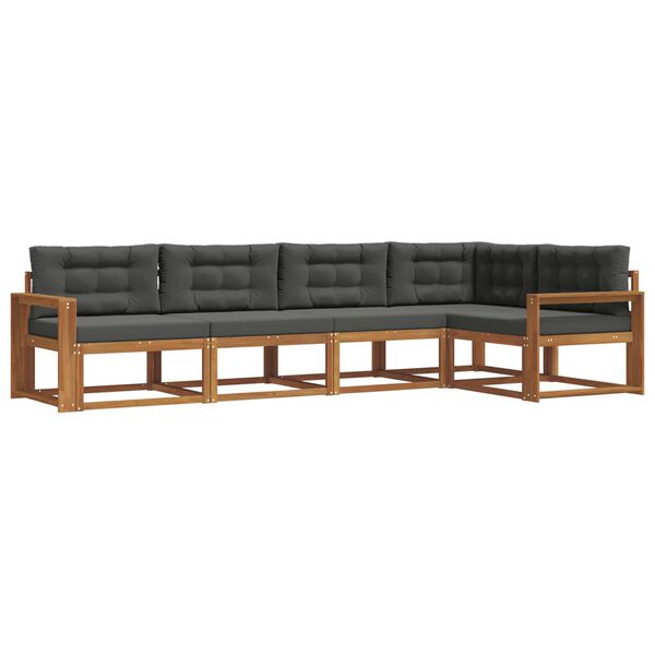 vidaXL Venkovn&iacute; pohovkov&aacute; souprava 5 pcs Přirozen&aacute; a Anthracitov&aacute;