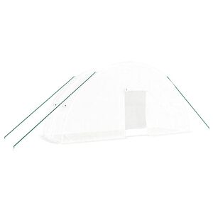 vidaXL Sklen&iacute;k s ocelov&yacute;m r&aacute;mem b&iacute;l&yacute; 12 m&sup2; 6 x 2 x 2,85 m
