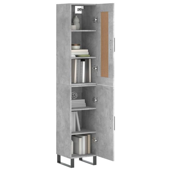 vidaXL Skříň highboard betonově šedá 34,5x34x180 cm kompozitní dřevo