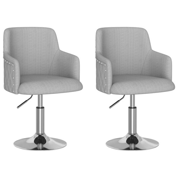 vidaXL J&iacute;deln&iacute; židle 2 ks světle &scaron;ed&eacute; textil