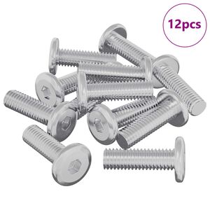 vidaXL &Scaron;roub 12 pcs Stř&iacute;brn&aacute; 8 x 25 mm Ocel