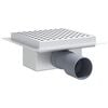 vidaXL Sprchov&yacute; odtok s tečkami Stř&iacute;brn&aacute; 15 x 15 cm Nerezov&aacute; ocel 304
