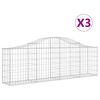vidaXL Klenut&eacute; gabionov&eacute; ko&scaron;e 3 ks 200x30x60/80 cm pozinkovan&eacute; železo