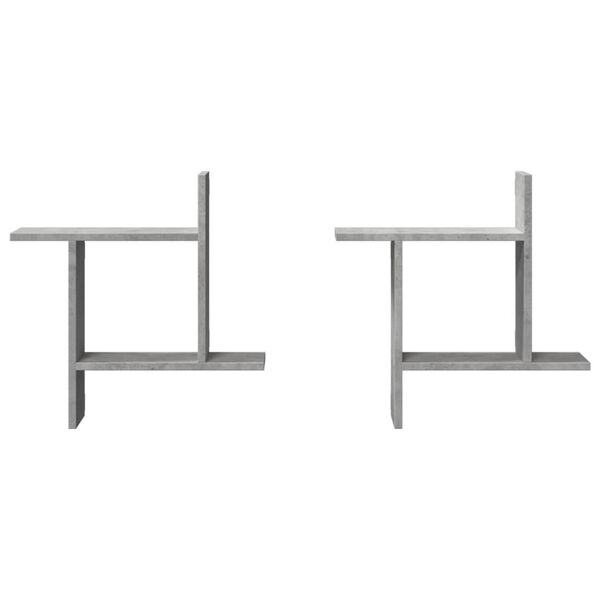 vidaXL Nástěnné police 2 ks betonově šedé 50x12x50 cm kompozitní dřevo