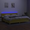 vidaXL Box spring postel s matrac&iacute; a LED zelen&aacute; 200x200 cm textil