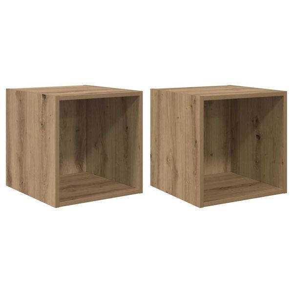 vidaXL N&aacute;stěnn&aacute; skř&iacute;ňka s polic&iacute; 2 pcs Artisanov&yacute; dub 37 x 37 x 37 cm