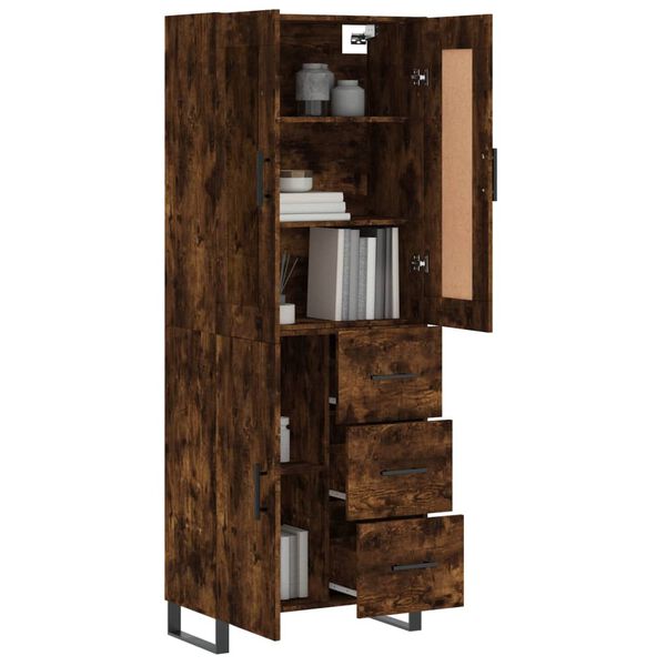 vidaXL Skř&iacute;ň highboard kouřov&yacute; dub 69,5 x 34 x 180 cm kompozitn&iacute; dřevo