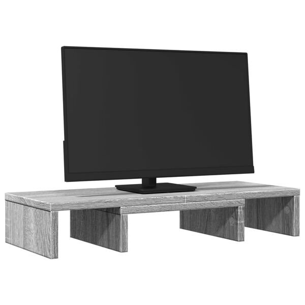 vidaXL Stojan na monitor &scaron;ed&yacute; sonoma 60x24x10,5 cm kompozitn&iacute; dřevo
