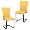 vidaXL Konzolové jídelní židle 2 ks hořčicově žluté textil