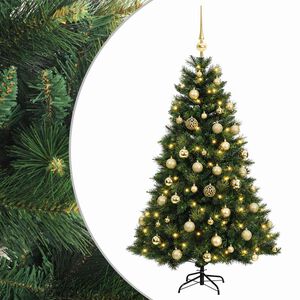 vidaXL Uměl&yacute; v&aacute;nočn&iacute; stromek s v&aacute;nočn&iacute;mi koulemi 120 cm 150 LED