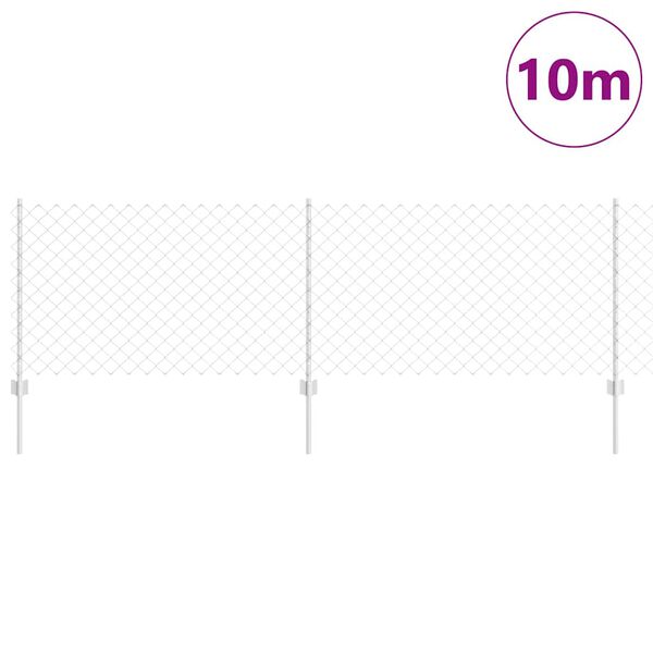 vidaXL Plot s sloupkem Stř&iacute;brn&aacute; 0,8 x 10 m Ocel