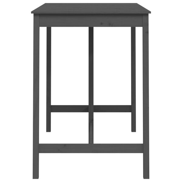 vidaXL Barový stolek šedý 140 x 80 x 110 cm masivní borové dřevo