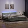 vidaXL Box spring postel s matrac&iacute; a LED světle &scaron;ed&aacute; 180x220 cm samet