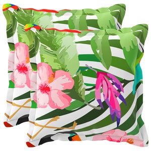 vidaXL Povlak na pol&scaron;t&aacute;ř 2 ks HOUTEN Čern&aacute; 30 x 30 cm Polyester