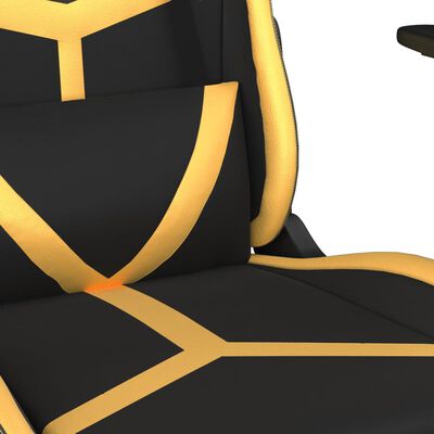 vidaXL Masážní herní židle černá a zlatá umělá kůže
