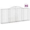vidaXL Klenut&eacute; gabionov&eacute; ko&scaron;e 6 ks 300x30x120/140cm pozinkovan&eacute; železo