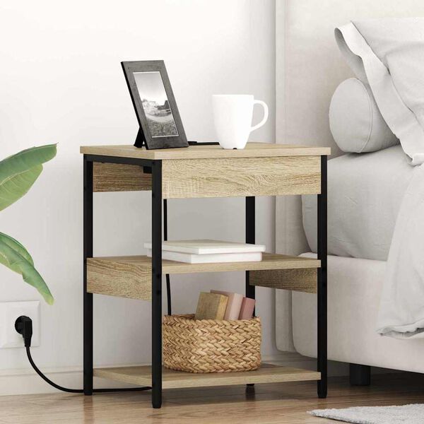 vidaXL Nočn&iacute; skř&iacute;ňka 2 pcs Sonoma dub 41 x 31 x 51 cm kompozitn&iacute; dřevo