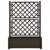 vidaXL Zahradní truhlík s treláží 100 x 43 x 142 cm PP mokka