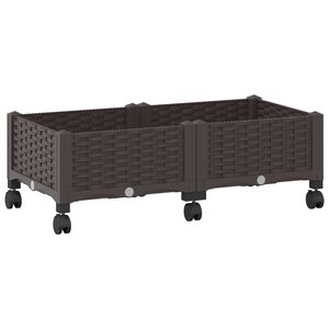 vidaXL Zahradn&iacute; truhl&iacute;k s kolečky Hněd&aacute; 80 x 40 x 29 cm PP