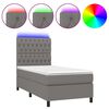 vidaXL Box spring postel s matrac&iacute; a LED tmavě &scaron;ed&aacute; 90x200 cm textil