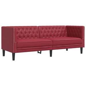 vidaXL Pohovka Chesterfield 3m&iacute;stn&aacute; v&iacute;nov&aacute; uměl&aacute; kůže