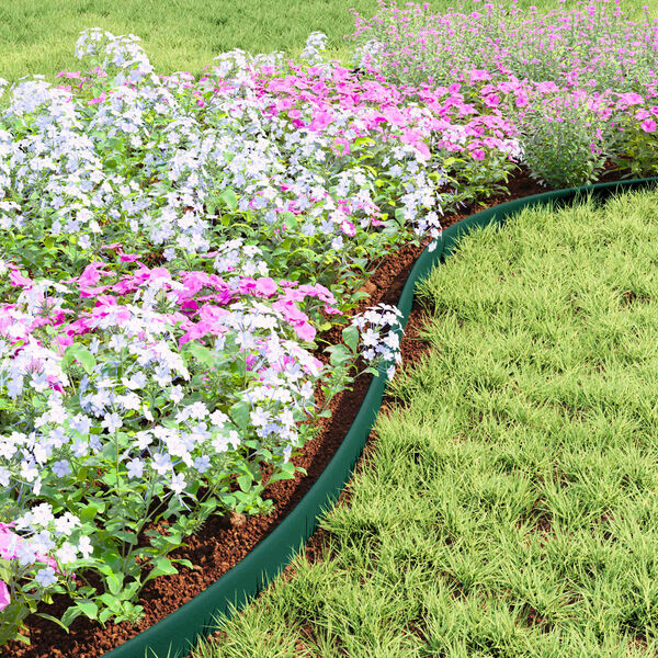 vidaXL Obrubn&iacute;ky tr&aacute;vn&iacute;ku Zelen&aacute; 3000 x 4 x 5 cm Plast