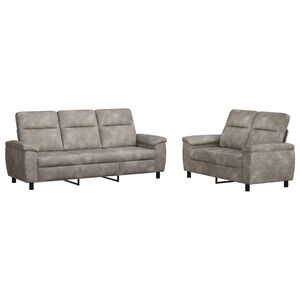 vidaXL Set pohovek 2 pcs Světle &scaron;ed&aacute; Uměl&aacute; semi&scaron;ov&aacute; kůže