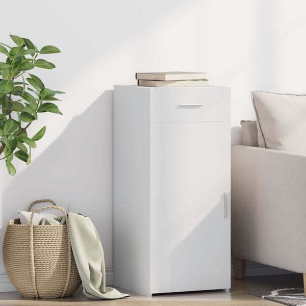 vidaXL Př&iacute;born&iacute;k b&iacute;l&yacute; 40 x 42,5 x 93 cm kompozitn&iacute; dřevo