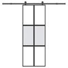 vidaXL Posuvn&eacute; dveře s kov&aacute;n&iacute;m 76x205 cm tvrzen&eacute;ho sklo a hlin&iacute;k
