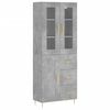 vidaXL Skř&iacute;ň highboard betonově &scaron;ed&aacute; 69,5x34x180 cm kompozitn&iacute; dřevo